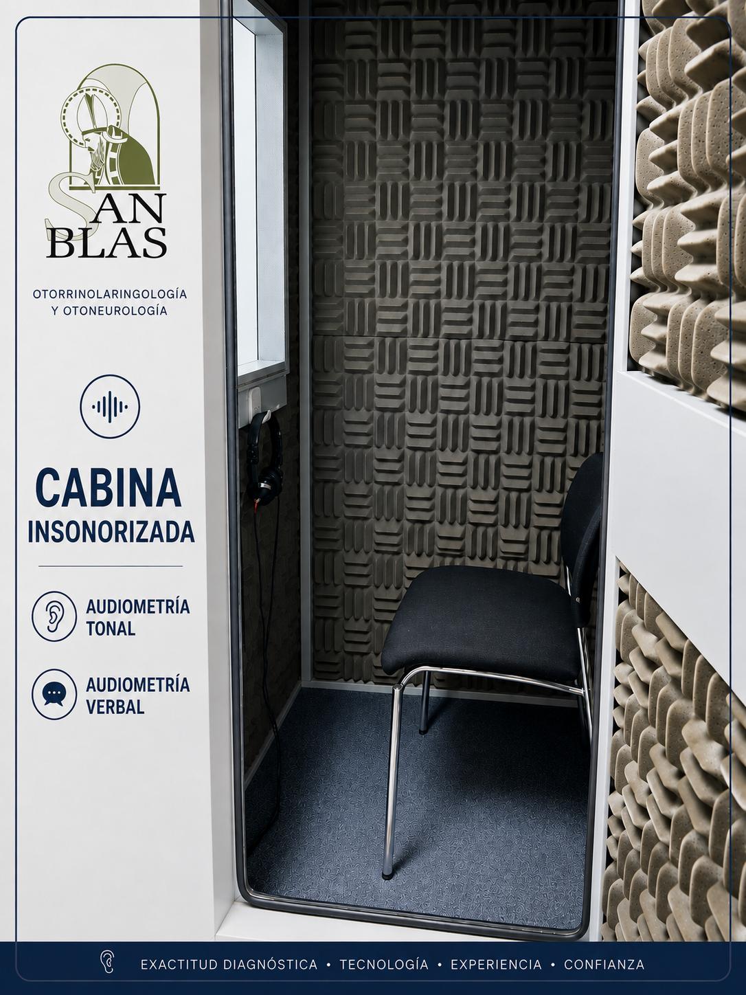 Cabina insonorizada para audiometría