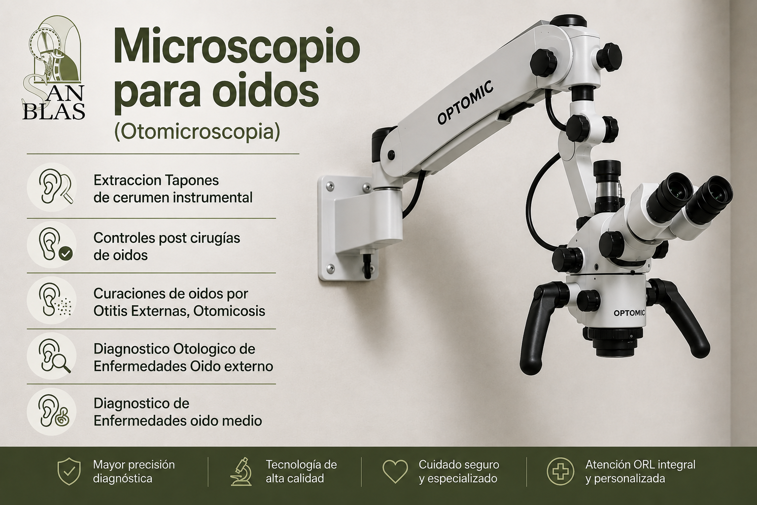Microscopio para oídos - Otomicroscopía