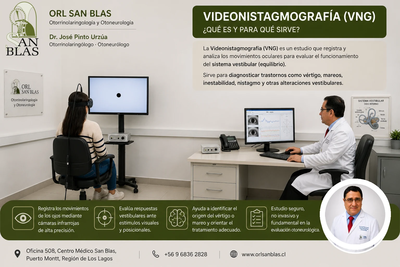 Videonistagmografía (VNG/VOG) en ORL San Blas, material educativo para pacientes